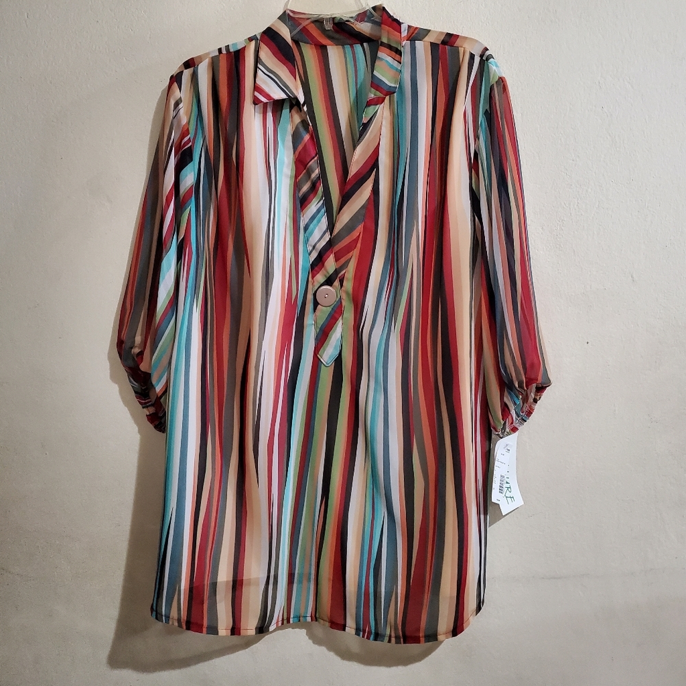 Allure Blouse Top Size 2X 3/4 sleeves